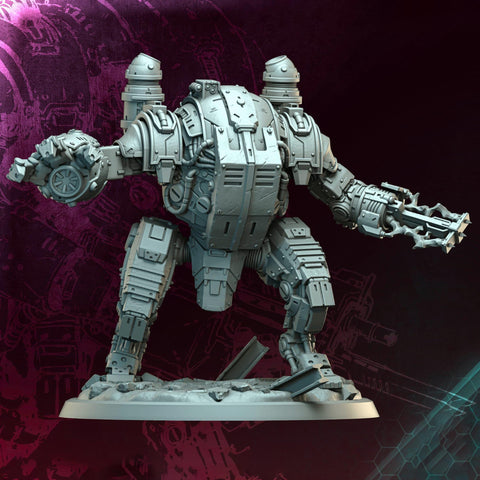 Sci-Fi Heavy Terminator Battle Mech Unpainted Resin | 4 BASE SIZES | Argo Bulwark Morior Invictus