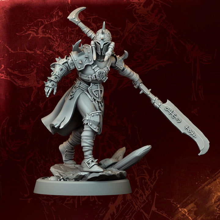 Female Fighter, Ranger, Paladin, Sword D&amp;D 5e Mini | 5 Sizes /Scales