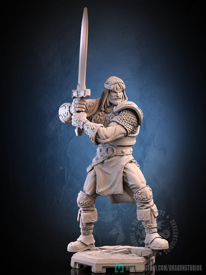 Human Fighter Paladin Ranger PC NPC |Unpainted Miniature| 5 Sizes /Scales | Pathfinder Figure D&amp;D