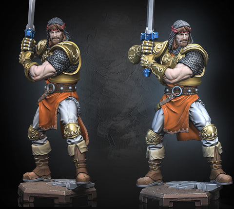 Human Fighter Paladin Ranger PC NPC |Unpainted Miniature| 5 Sizes /Scales | Pathfinder Figure D&D