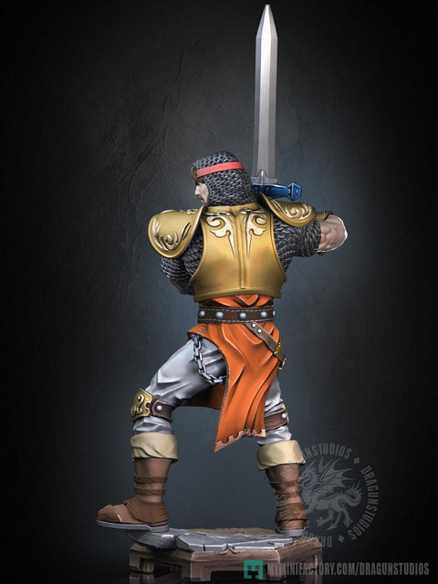 Human Fighter Paladin Ranger PC NPC |Unpainted Miniature| 5 Sizes /Scales | Pathfinder Figure D&D