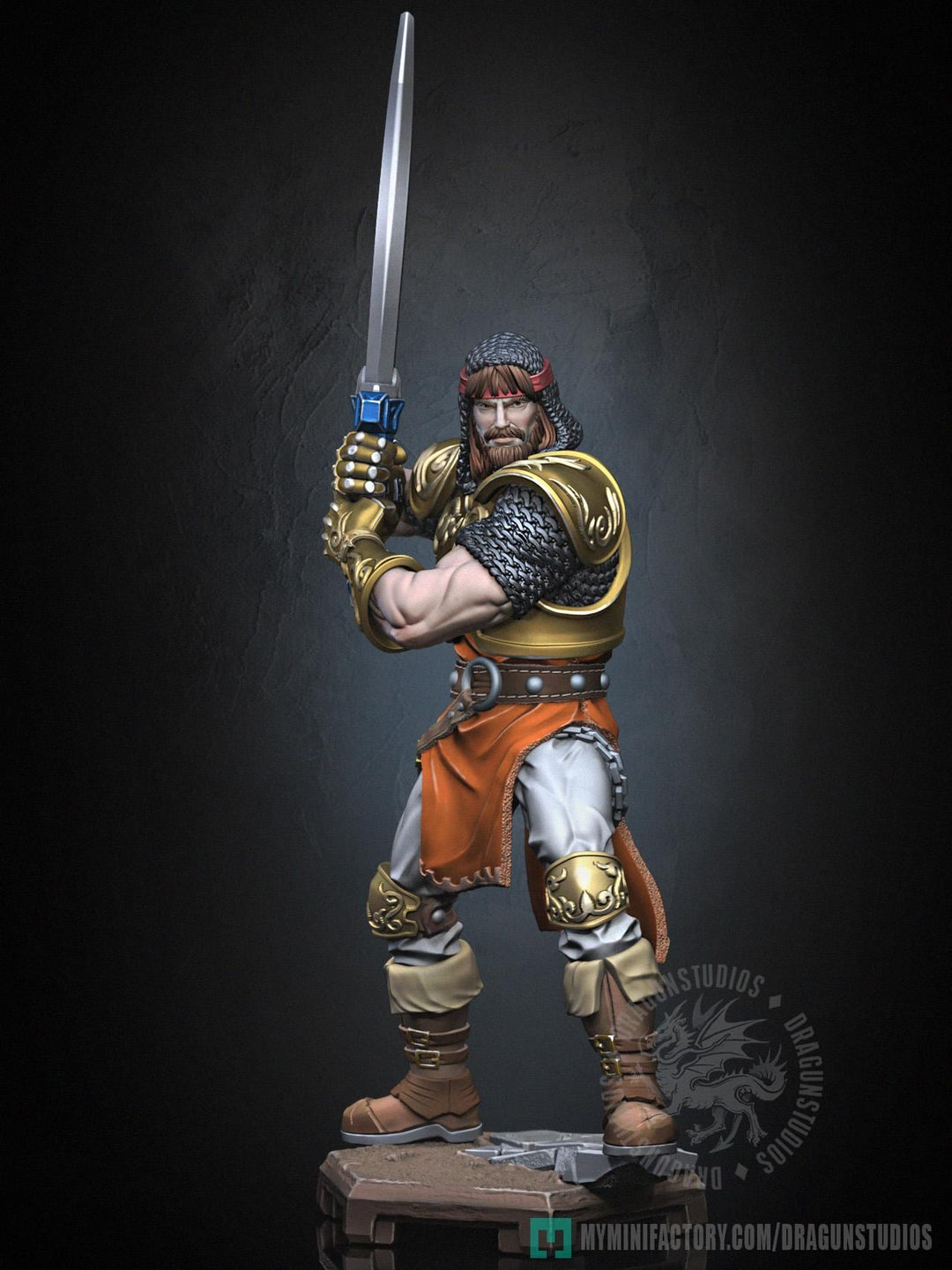 Human Fighter Paladin Ranger PC NPC |Unpainted Miniature| 5 Sizes /Scales | Pathfinder Figure D&amp;D
