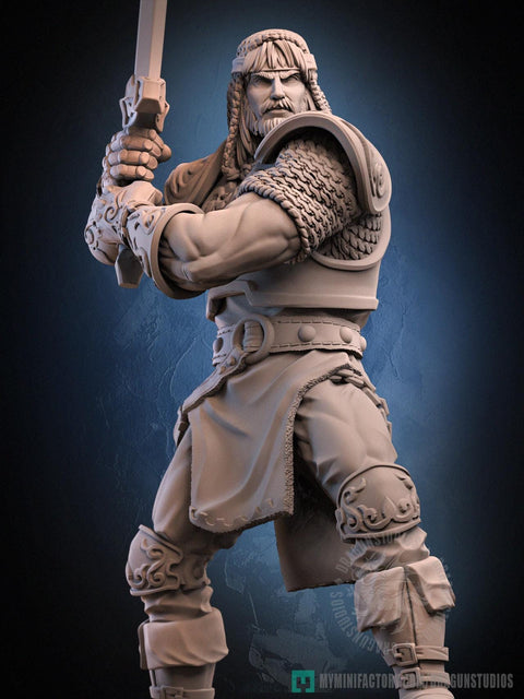 Human Fighter Paladin Ranger PC NPC |Unpainted Miniature| 5 Sizes /Scales | Pathfinder Figure D&D