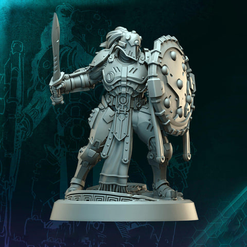 Sci-Fi Miniature Space Knight, Hellas Black Hoplites | 5 Sizes /Scales | Resin Mini