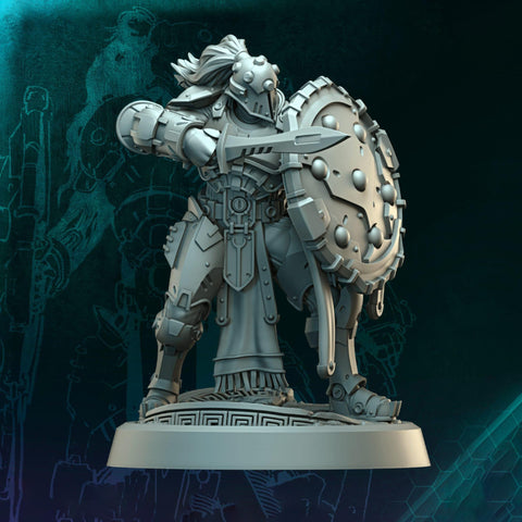 Sci-Fi Miniature Space Knight, Hellas Black Hoplites | 5 Sizes /Scales | Resin Mini