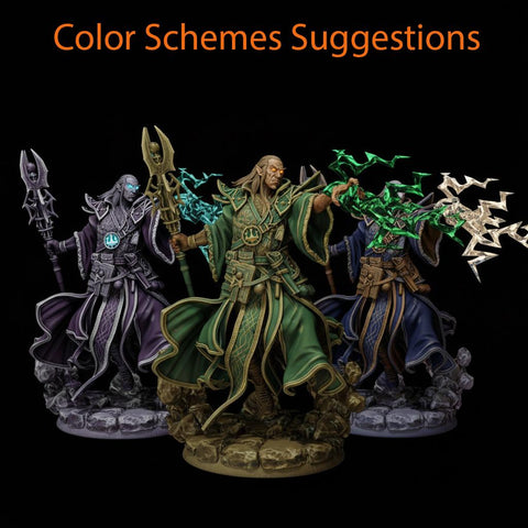 Elf Wizard Casting Spell PC NPC, Paintedornot Original Design Unpainted Mini | 5 Sizes /Scales