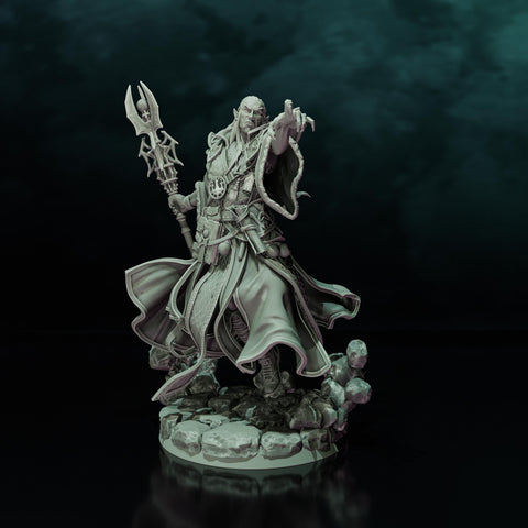 Elf Wizard, Archmage PC NPC, Paintedornot Original Design Unpainted Mini | 5 Sizes /Scales