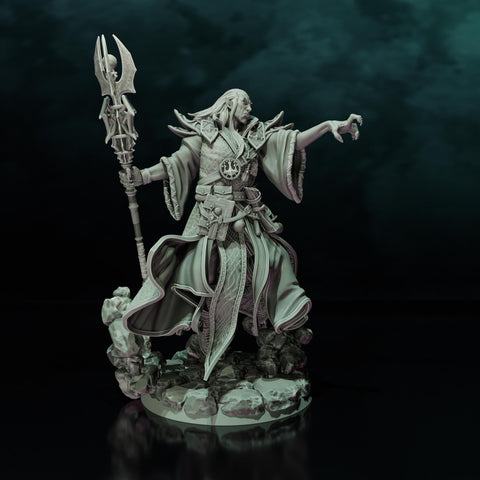 Elf Wizard, Archmage PC NPC, Paintedornot Original Design Unpainted Mini | 5 Sizes /Scales