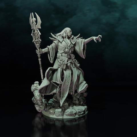 Elf Wizard, Archmage PC NPC, Paintedornot Original Design Unpainted Mini | 5 Sizes /Scales