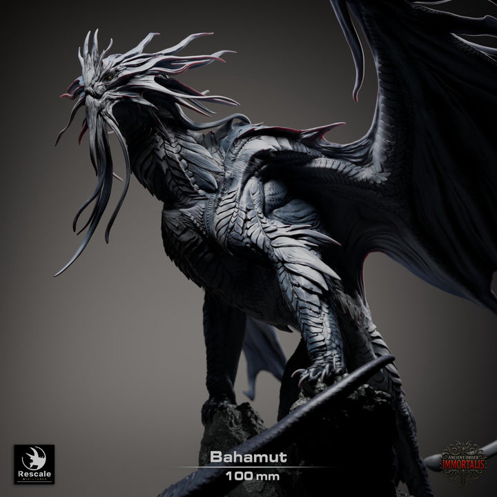 Bahamut The Platinum Dragon (4 sizes) D&amp;D 5e Unpainted Resin Miniature | 300mm Wing Span, 281mm Height | Pathfinder |