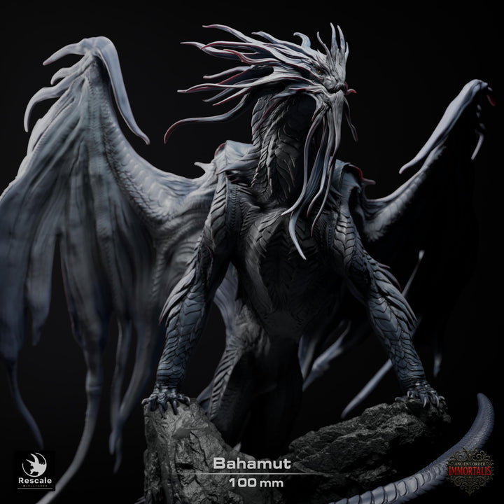 Bahamut The Platinum Dragon (4 sizes) D&amp;D 5e Unpainted Resin Miniature | 300mm Wing Span, 281mm Height | Pathfinder |