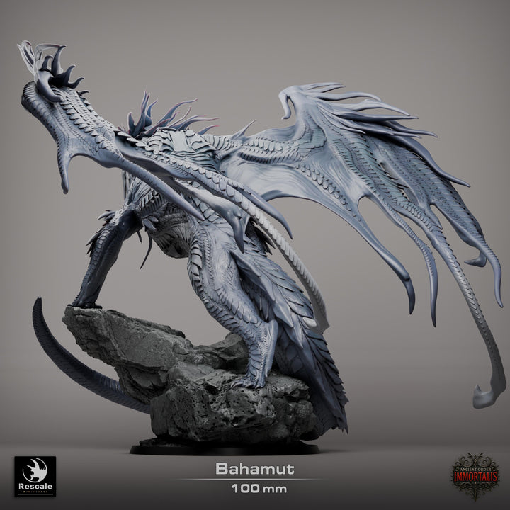Bahamut The Platinum Dragon (4 sizes) D&amp;D 5e Unpainted Resin Miniature | 300mm Wing Span, 281mm Height | Pathfinder |