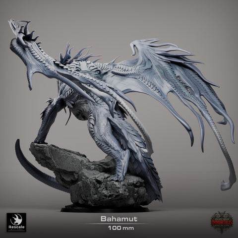 Bahamut The Platinum Dragon (4 sizes) D&D 5e Unpainted Resin Miniature | 300mm Wing Span, 281mm Height | Pathfinder |