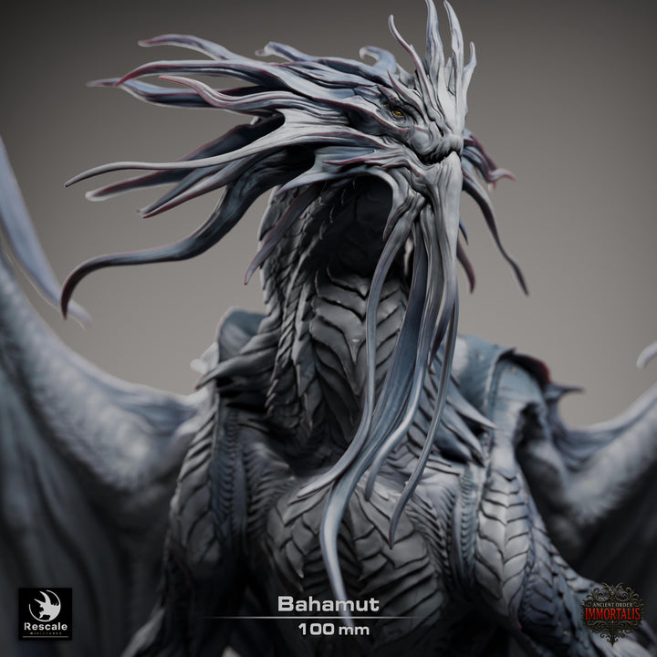 Bahamut The Platinum Dragon (4 sizes) D&amp;D 5e Unpainted Resin Miniature | 300mm Wing Span, 281mm Height | Pathfinder |
