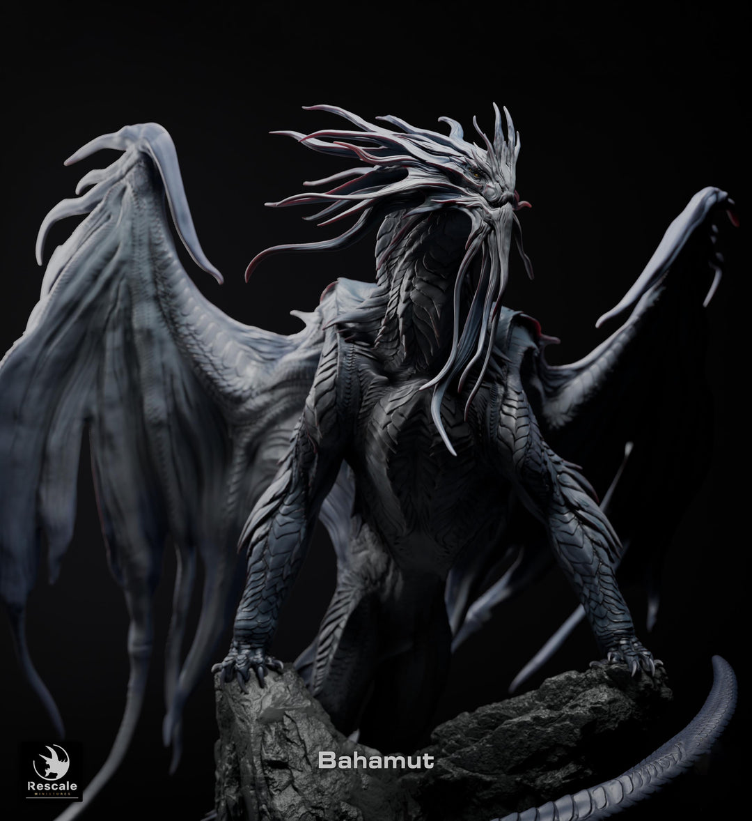 Bahamut The Platinum Dragon (4 sizes) D&amp;D 5e Unpainted Resin Miniature | 300mm Wing Span, 281mm Height | Pathfinder |