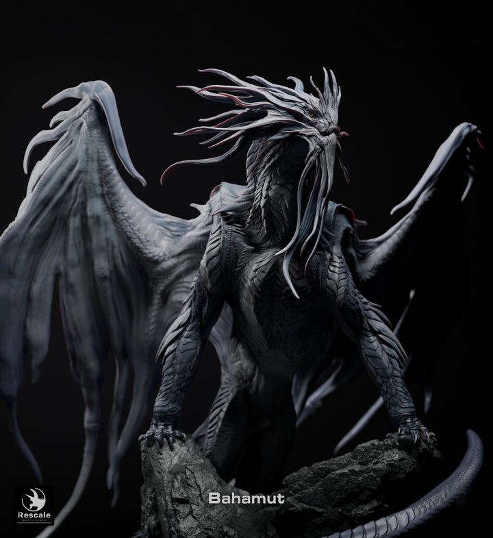Bahamut The Platinum Dragon (4 sizes) D&amp;D 5e Unpainted Resin Miniature | 300mm Wing Span, 281mm Height | Pathfinder |