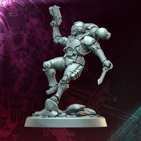 Sci-Fi Miniature Space Soldier Jumper Commando | 5 Sizes /Scales | Resin Mini | Shocktrooper TPG