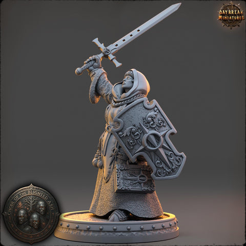 Female Cleric, Paladin PC /NPC Unpainted | 5 Sizes /Scales | Dungeons & Dragons | Pathfinder