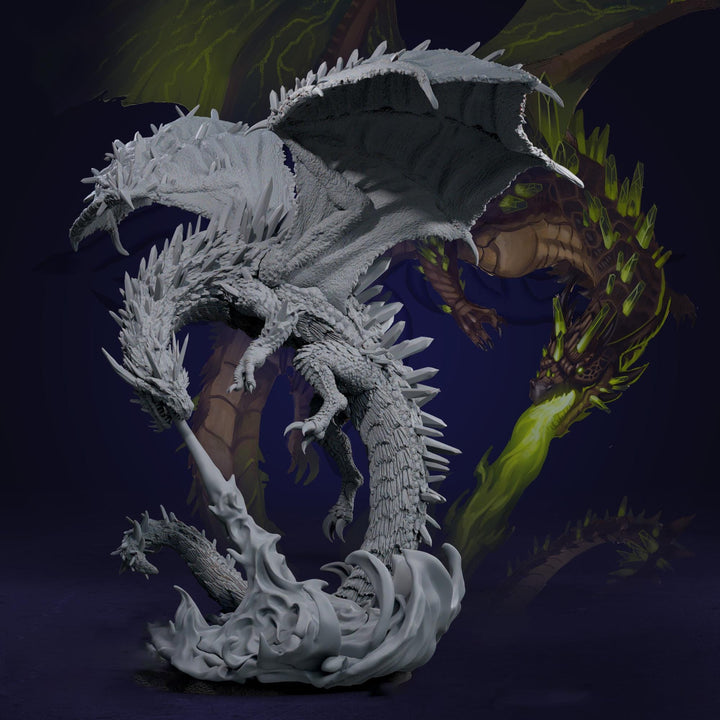 Chromatic Green Dragon (4 sizes) D&amp;D Unpainted Miniature | 206mm Height | Resin Figurine