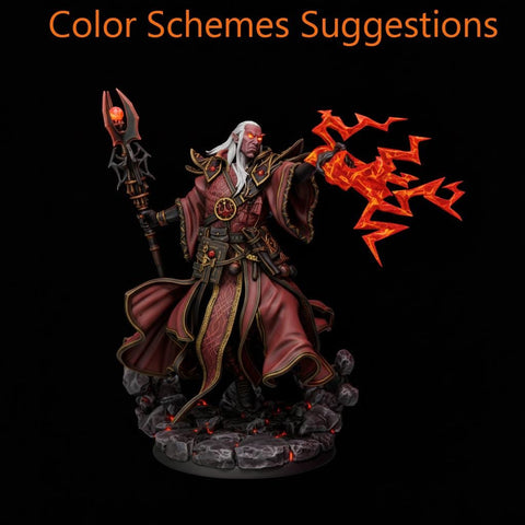 Elf Wizard Casting Spell PC NPC, Paintedornot Original Design Unpainted Mini | 5 Sizes /Scales