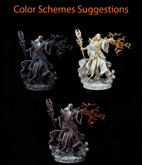 Elf Wizard Casting Spell PC NPC, Paintedornot Original Design Unpainted Mini | 5 Sizes /Scales
