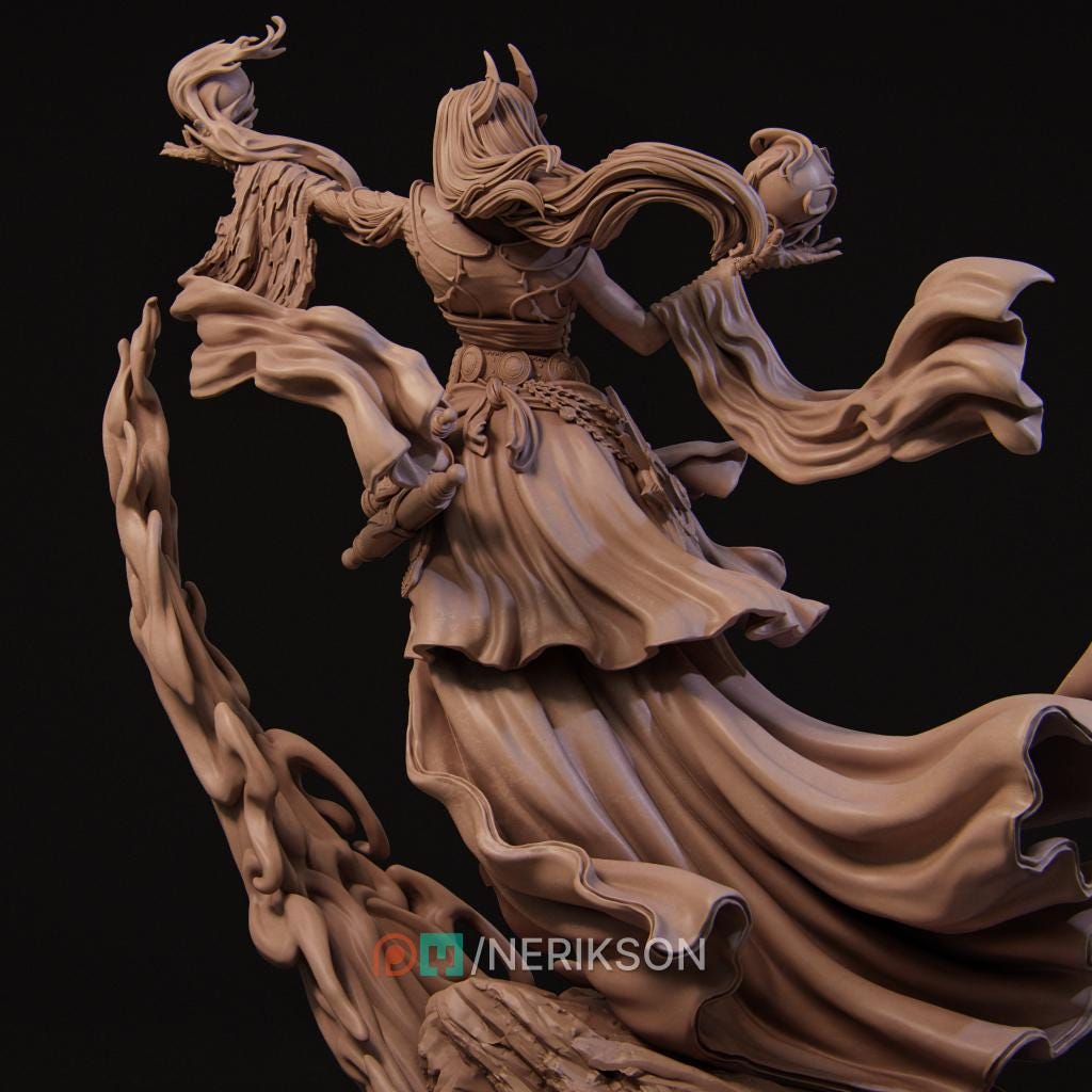 Human Female Sorcerer Warlock, Wizard PC /NPC Unpainted D&amp;D| 5 Sizes/Scales| Pathfinder