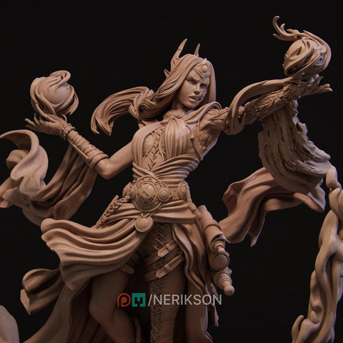 Human Female Sorcerer Warlock, Wizard PC /NPC Unpainted D&D| 5 Sizes/Scales| Pathfinder