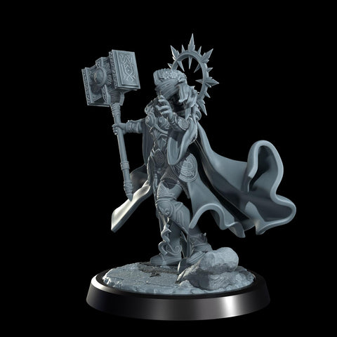 Female Cleric Light Domain, Paladin Miniature | 5 Sizes /Scales | Dungeons and Dragons Pathfinder