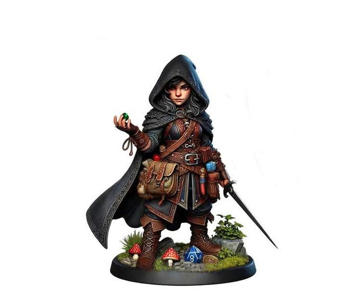 Female Halfling Rogue, Gnome Thief PC NPC | Resin Miniature | Dungeons &amp; Dragons | 5 Sizes /Scales