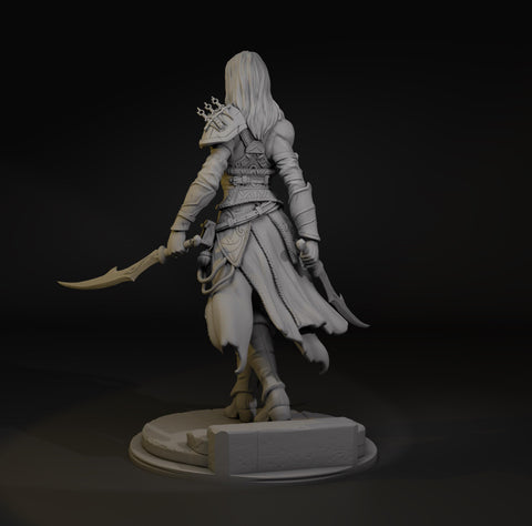 Female Human Rogue Assassin, Paintedornot Original Design UNPAINTED Mini D&D | 5 Sizes /Scales