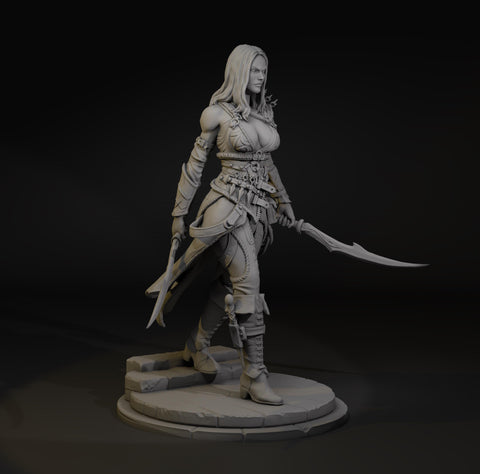 Female Human Rogue Assassin, Paintedornot Original Design UNPAINTED Mini D&D | 5 Sizes /Scales