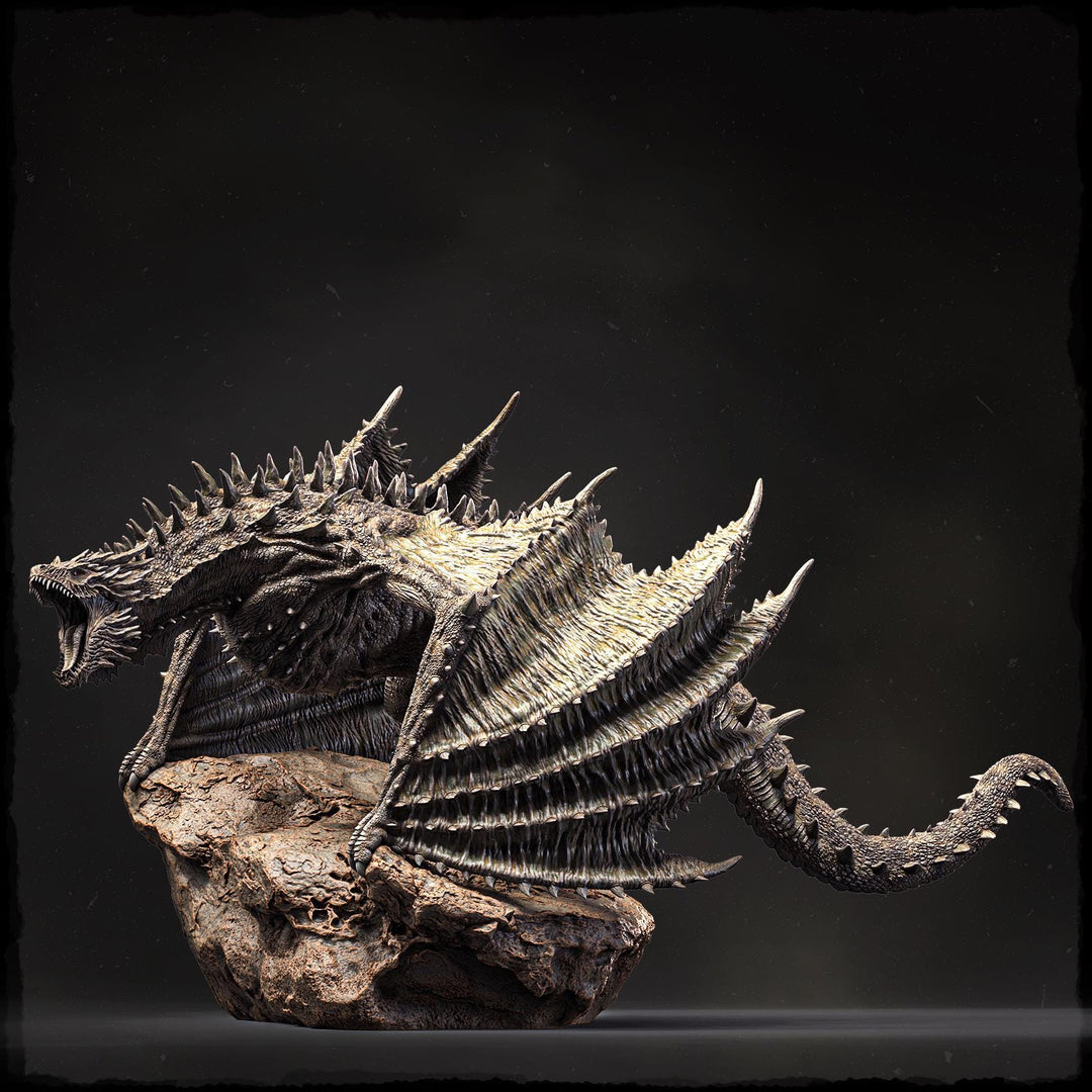 Elder Wyvern (4 sizes) D&amp;D 5e Unpainted Miniature | 250mm Long, 280mm Wing Span | Resin Dragon Statue