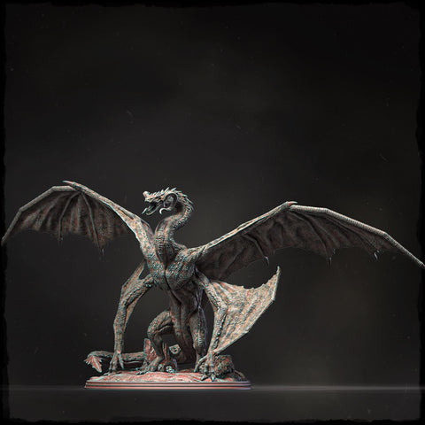 Copper Dragon (4 sizes) D&D Miniature | 145mm High, 285mm Wing Span | Resin Dragon Statue