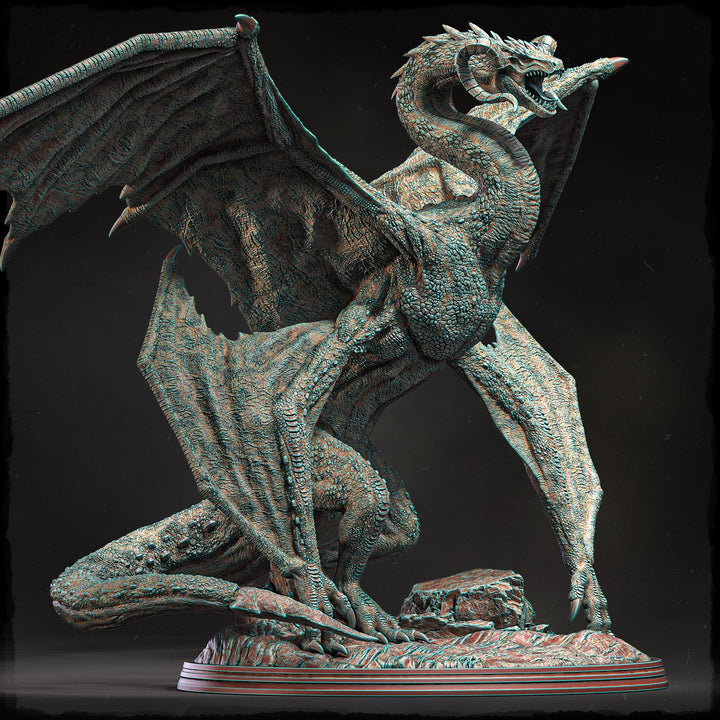 Copper Dragon (4 sizes) D&amp;D Miniature | 145mm High, 285mm Wing Span | Resin Dragon Statue