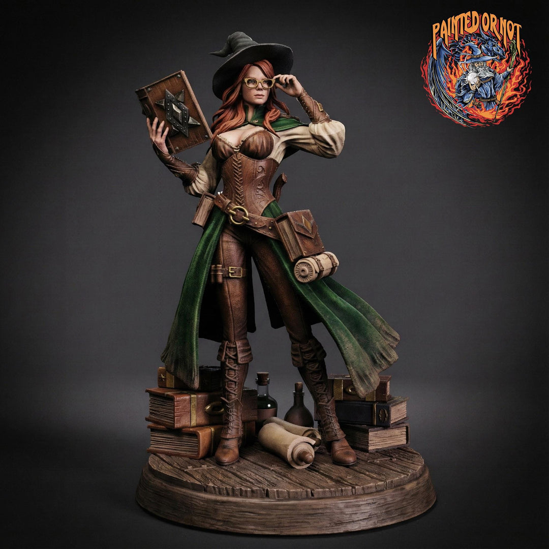 Female Wizard Miniature | Diviner Mage | PaintedOrNot Original Design | 28mm 32mm 54mm 75mm 100mm