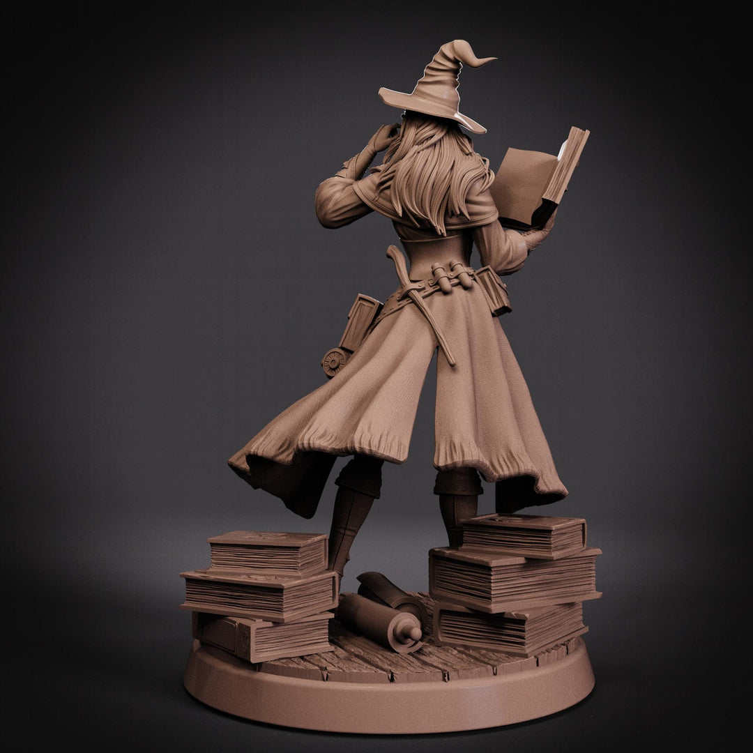 Female Wizard Miniature | Diviner Mage | PaintedOrNot Original Design | 28mm 32mm 54mm 75mm 100mm