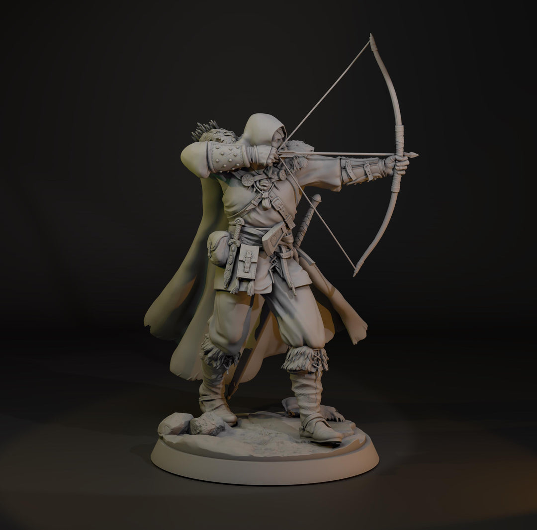 Human Ranger Fighter Shooting Bow, Paintedornot Original Design Unpainted Mini | 5 Sizes /Scales