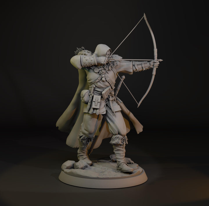 Human Ranger Fighter Shooting Bow, Paintedornot Original Design Unpainted Mini | 5 Sizes /Scales