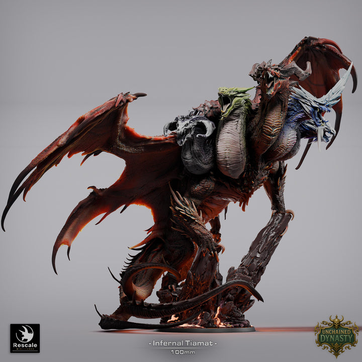 Tiamat God Dragon Queen of Chaos (3 sizes) D&amp;D Miniature | 415mm Wing Span,333mm Height |Figurine