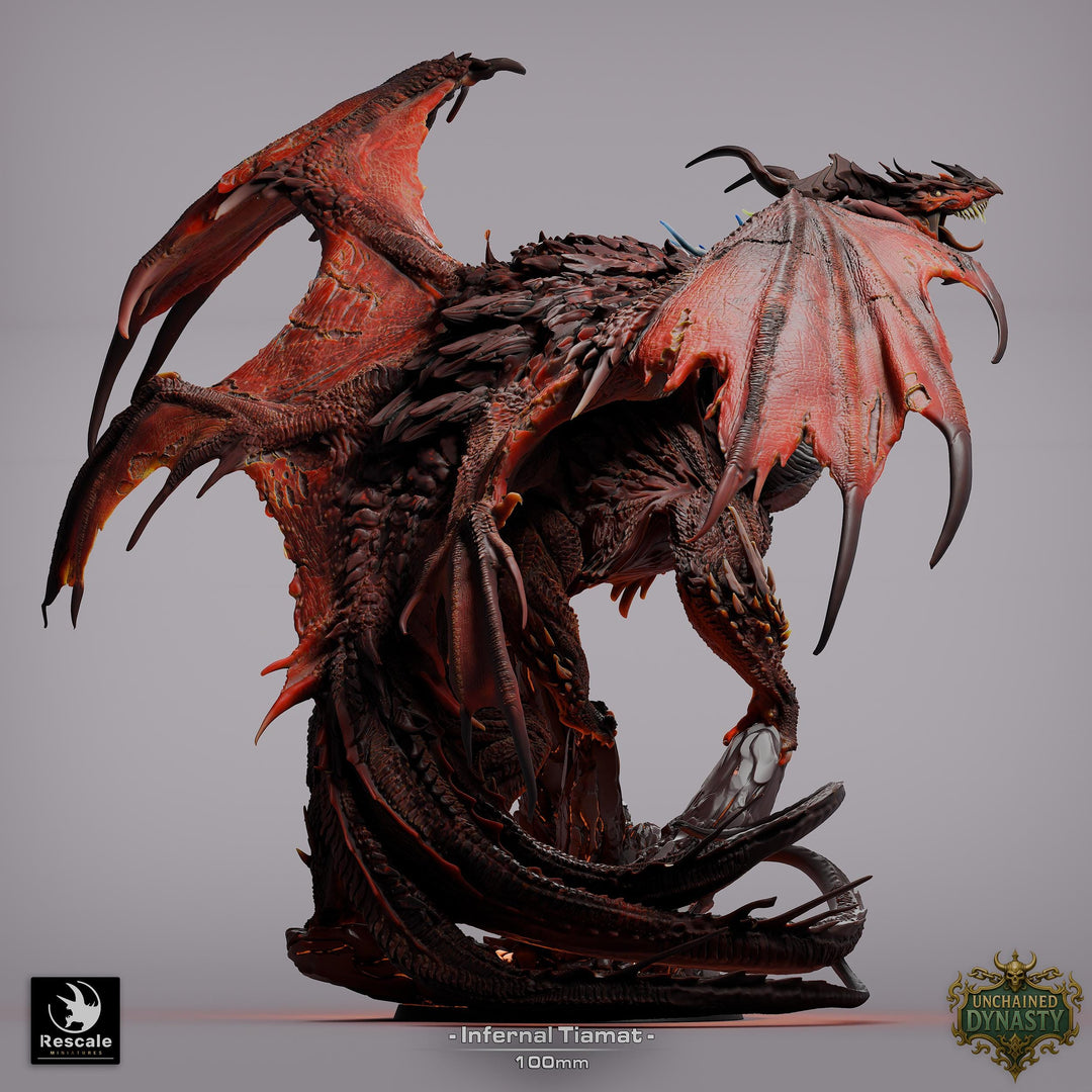 Tiamat God Dragon Queen of Chaos (3 sizes) D&amp;D Miniature | 415mm Wing Span,333mm Height |Figurine