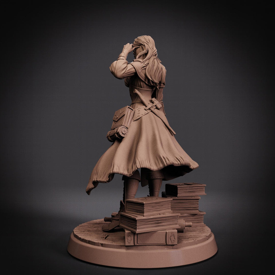 Female Wizard Miniature | Diviner Mage with Orb | Resin 28mm 32mm 54mm 75mm 100mm