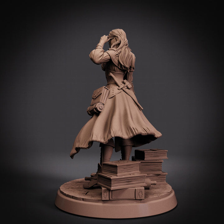 Female Wizard Miniature | Diviner Mage with Orb | Resin 28mm 32mm 54mm 75mm 100mm