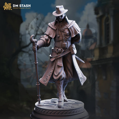 Human Fighter, Cleric Inquisitor, Witch Hunter | Unpainted Miniature | 5 Sizes /Scales | Pathfinder Figure | DnD |