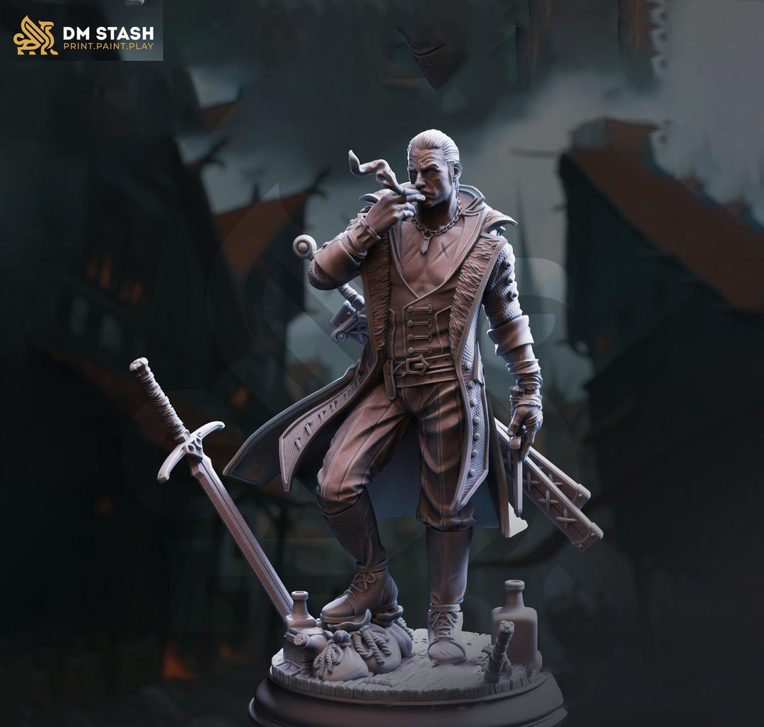 Warlock Hexblade, Rogue, Thief, Ranger PC / NPC | 5 Sizes /Scales | Mini -D&D Pathfinder Figurine