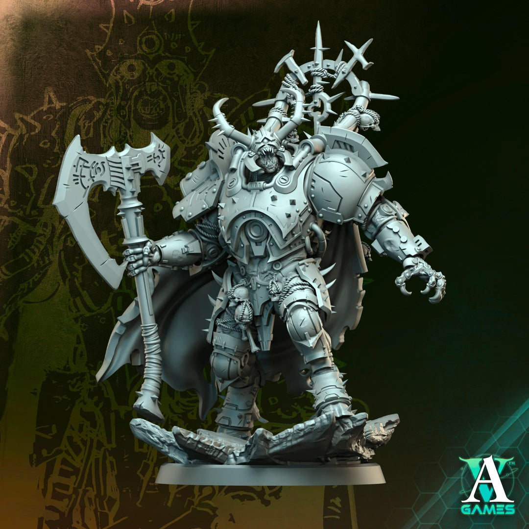Sci-fi Hell Prince Armored Demon General Unpainted Miniature 5 Scales Infernal Tabletop RPG Mini