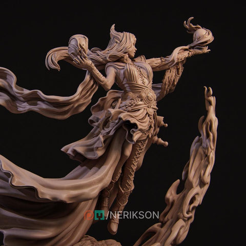 Human Female Sorcerer Warlock, Wizard PC /NPC Unpainted D&D| 5 Sizes/Scales| Pathfinder