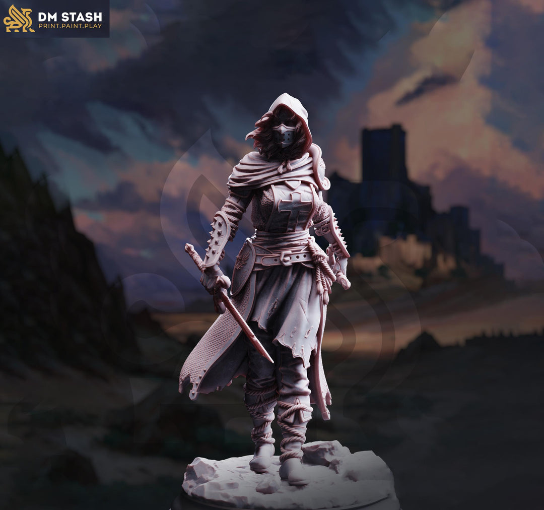 Female Rogue Assassin Phantom Soulknife | D&D 5e Hero | 5 Scales | Unpainted