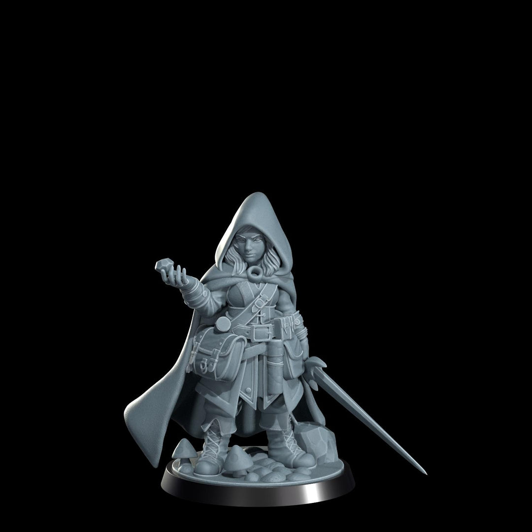 Female Halfling Rogue, Gnome Thief PC NPC | Resin Miniature | Dungeons &amp; Dragons | 5 Sizes /Scales