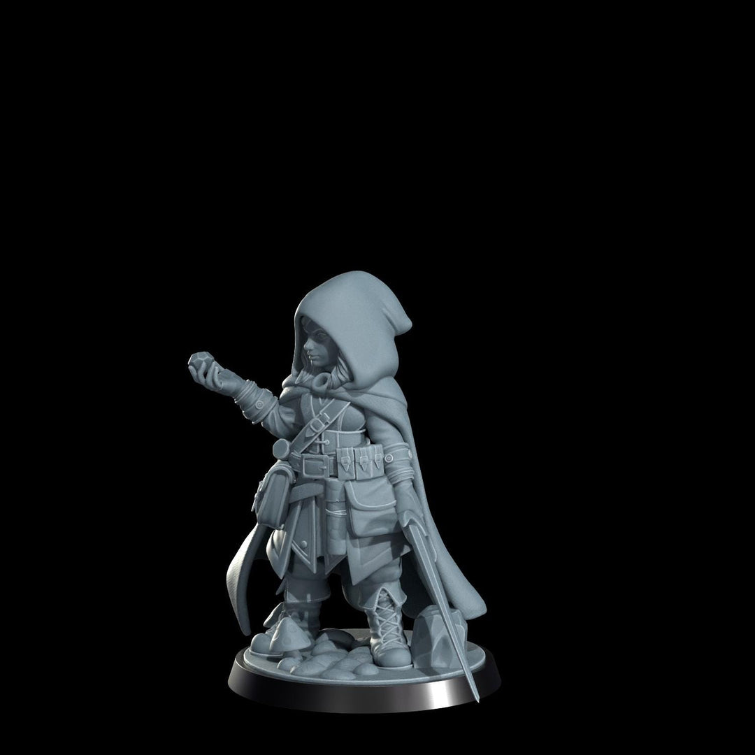 Female Halfling Rogue, Gnome Thief PC NPC | Resin Miniature | Dungeons &amp; Dragons | 5 Sizes /Scales