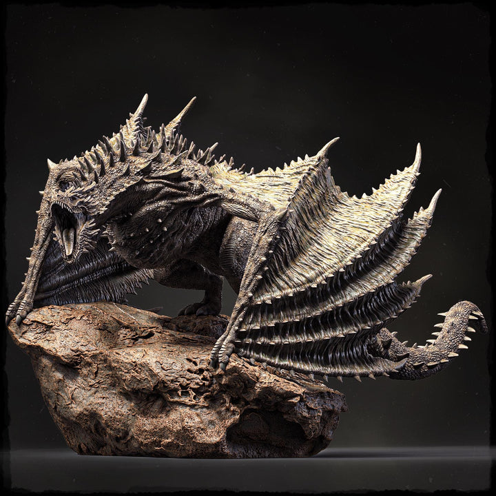 Elder Wyvern (4 sizes) D&amp;D 5e Unpainted Miniature | 250mm Long, 280mm Wing Span | Resin Dragon Statue